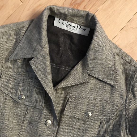 Christian Dior Boutique Paris Grey Denim Jacket Size Small - Picture 3 of 13